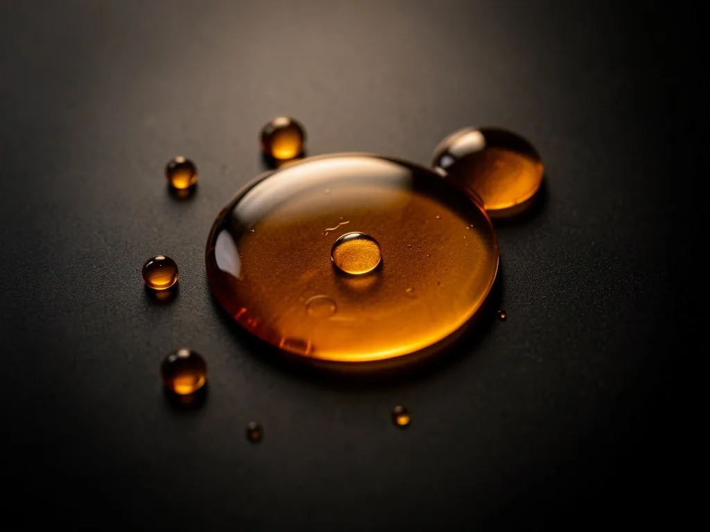 Vitamin D oil droplets macro